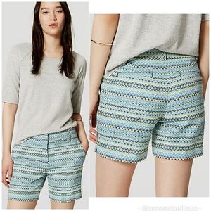 Ann Taylor Loft Riviera Geo Jacquard Print Short